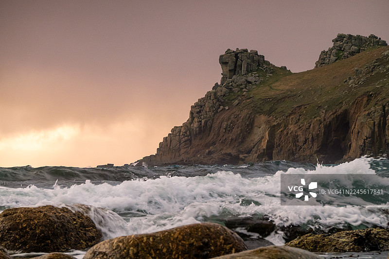 康沃尔日落米尔湾图片素材