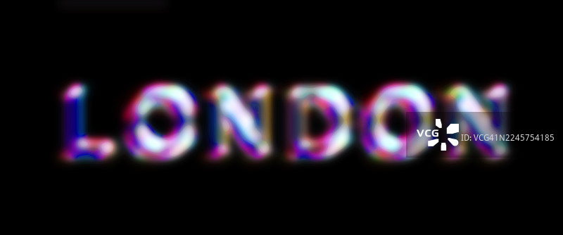 伦敦，以多彩模糊的字母书写图片素材