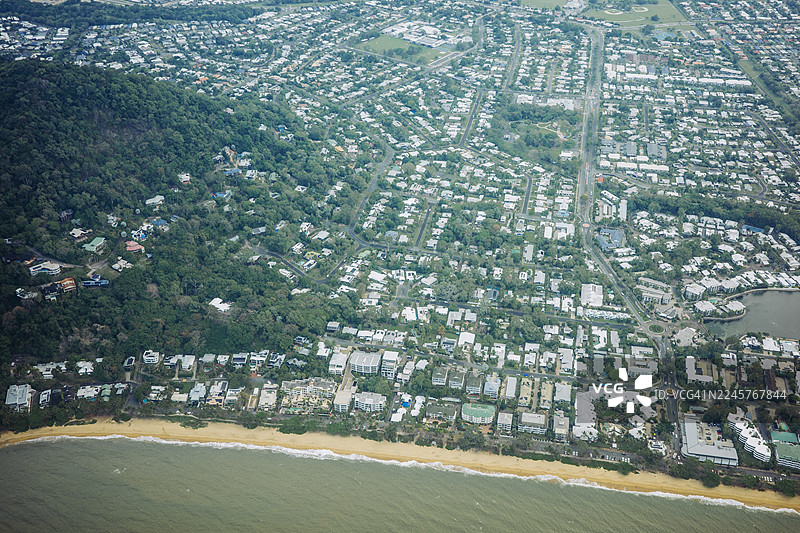 澳大利亚昆士兰州凯恩斯地区住宅区的航拍图图片素材