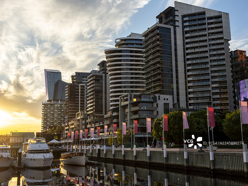 澳大利亚墨尔本的港区滨水区图片素材