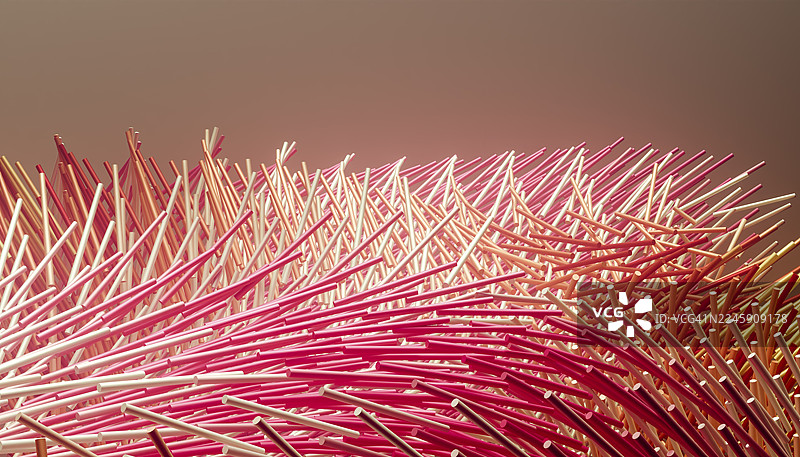 粉色和橙色抽象圆柱体构成波浪图案图片素材