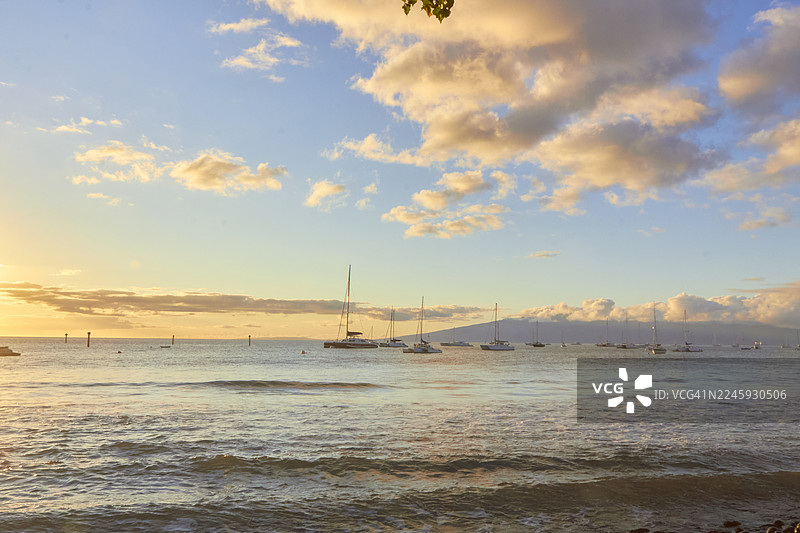 夏威夷的日落景观图片素材