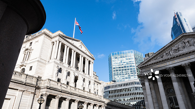 伦敦市天际线的低角度视图图片素材