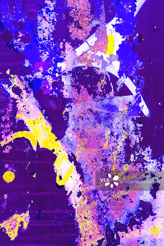 抽象霓虹涂鸦纹理，紫色、黄色、粉色，90年代酸性风格图片素材