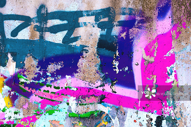 充满活力的霓虹涂鸦纹理，带有大胆的粉色和蓝色点缀，适合90年代、Y2K风格图片素材