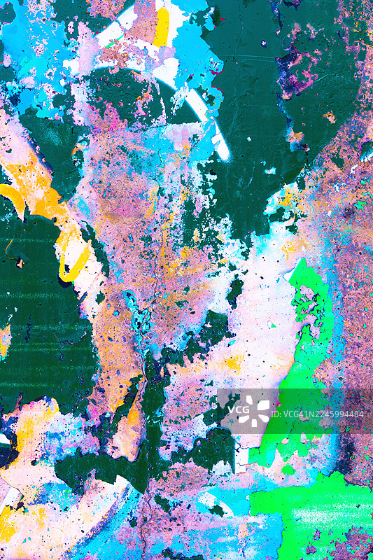 霓虹绿、粉色、蓝色的鲜艳酸性抽象纹理，适用于90年代、Y2K艺术作品图片素材