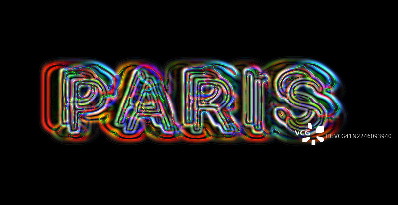 巴黎用明亮多彩的字母书写图片素材