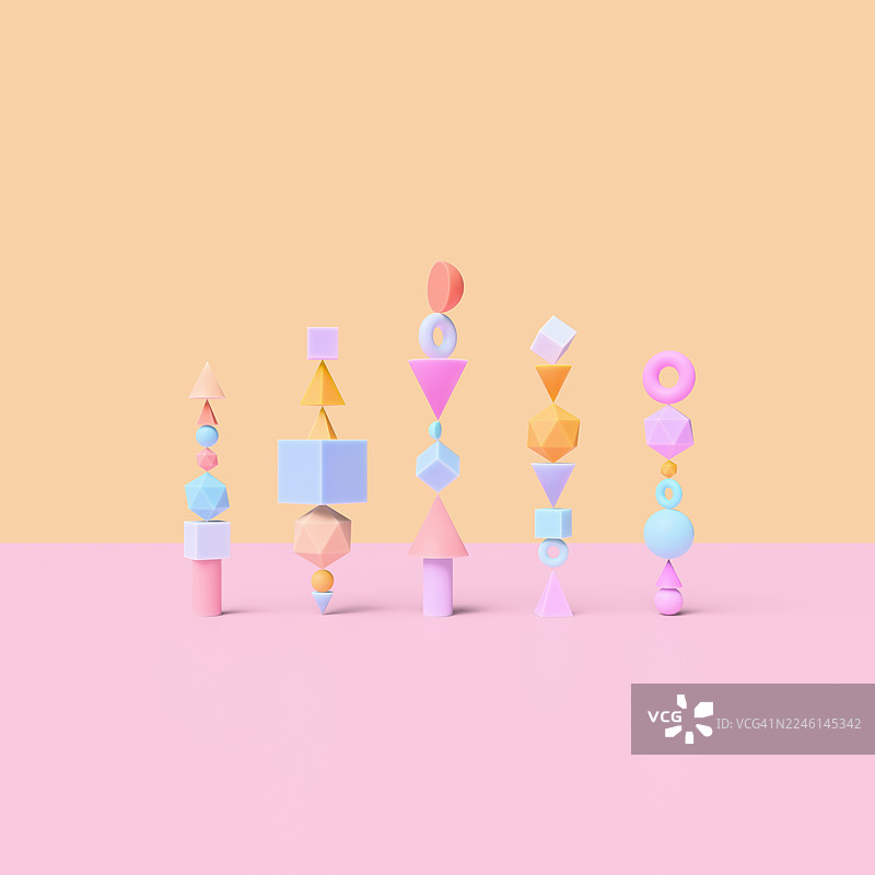 超越逻辑的堆叠图片素材