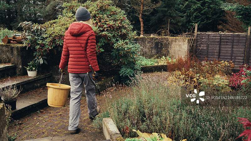 十一月整洁的冬日花园图片素材