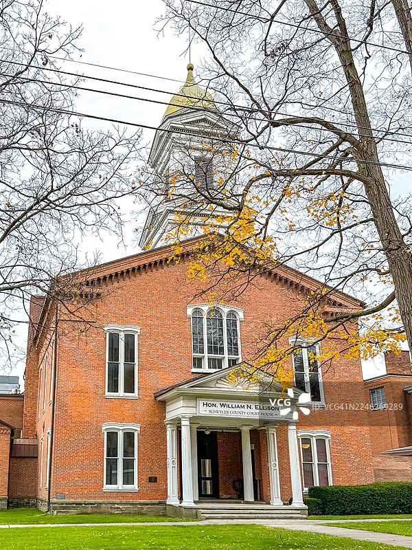 沃特金斯格伦的舒勒县法院图片素材