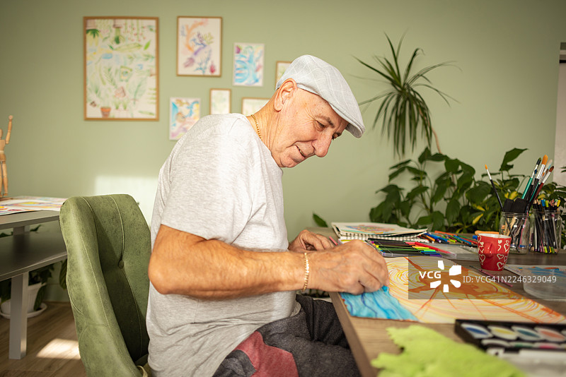 水彩画 退休图片素材