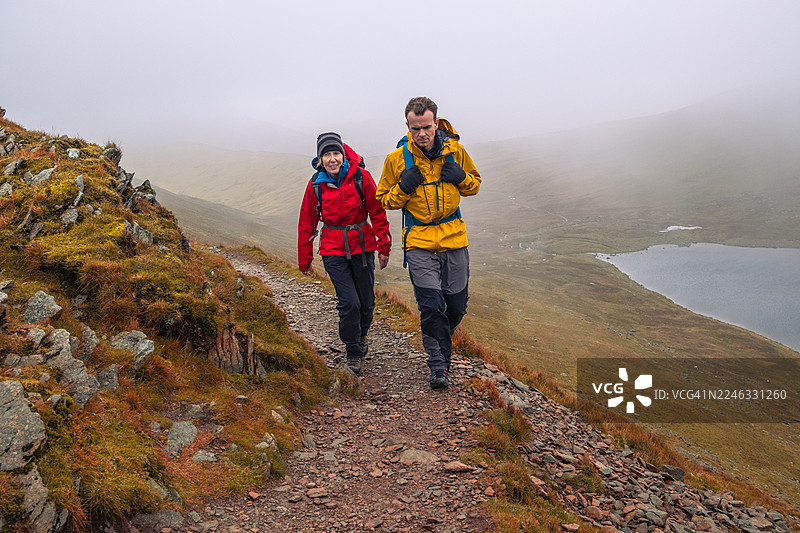 母子，赫尔维林，湖区，英格兰图片素材