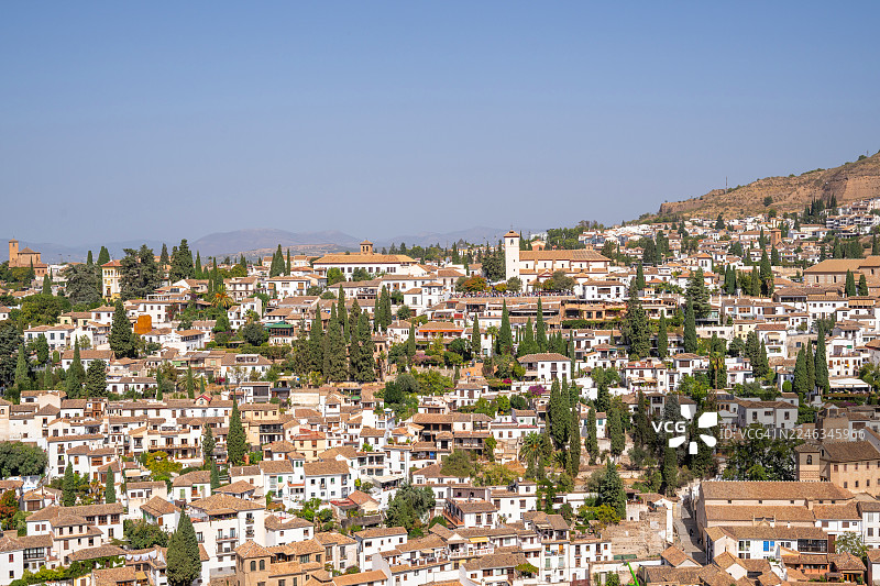 西班牙格拉纳达的阿尔拜辛山坡社区图片素材