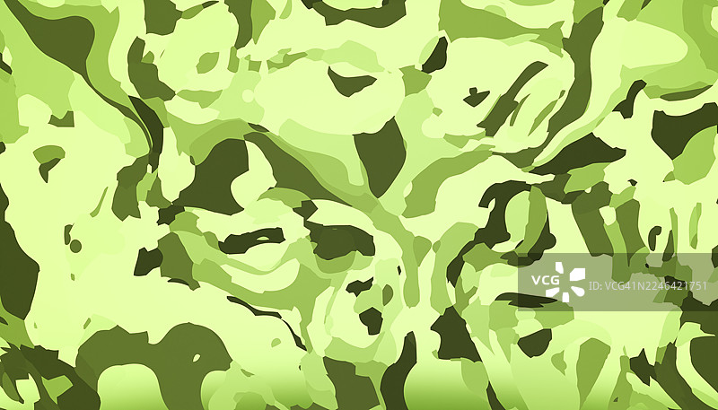 抽象的绿色迷彩图案，提供军事纹理背景图片素材
