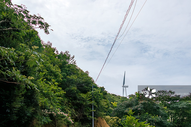 南伊豆的山口路——层云峡线。崎岖的山路蜿蜒约10公里,穿过茂密葱郁的森林。沿途可见小神社以及大型风力发电厂的设施。图片素材