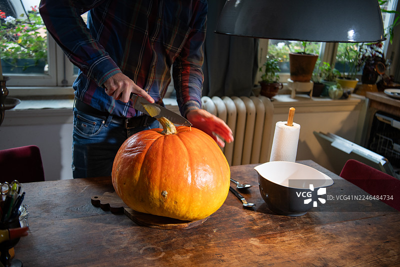 切大南瓜图片素材