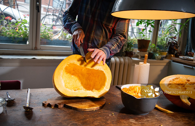 切大南瓜图片素材