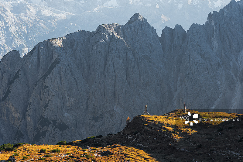 意大利多洛米蒂特雷切梅迪拉瓦雷多风景图片素材