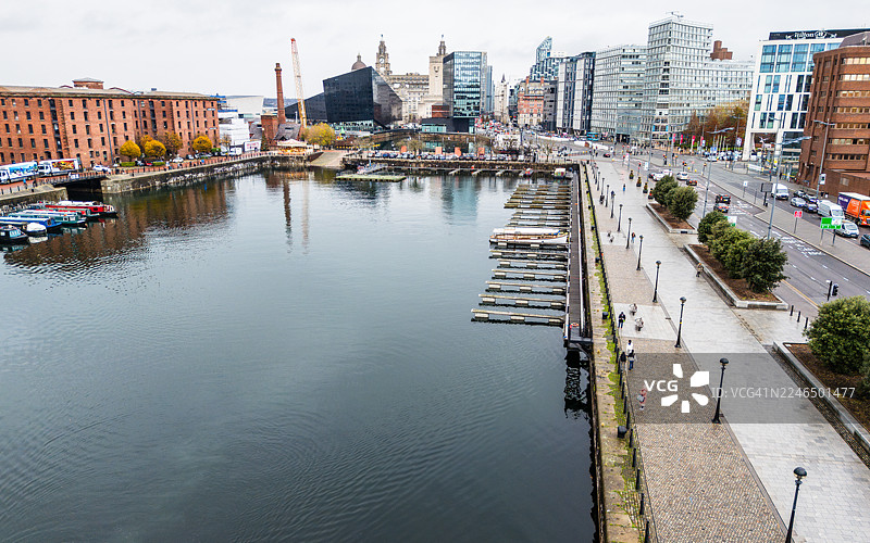 萨尔特豪斯码头上方的鸟瞰图图片素材