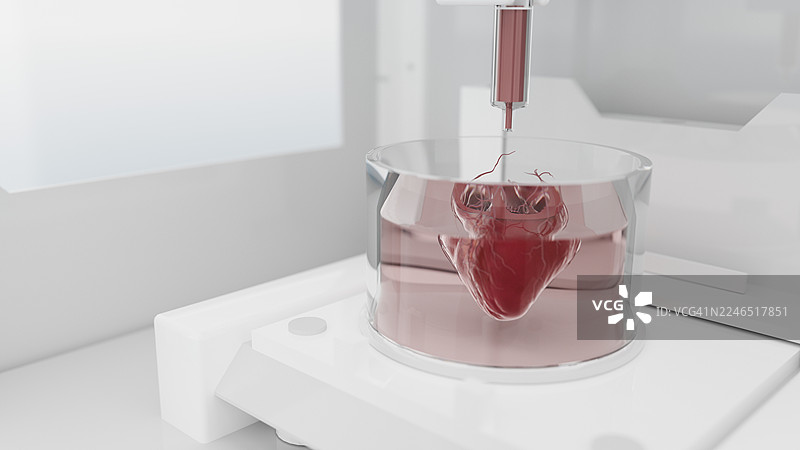 3D打印器官，概念插画图片素材