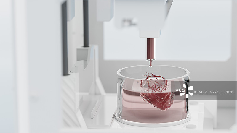 3D打印器官，概念插画图片素材