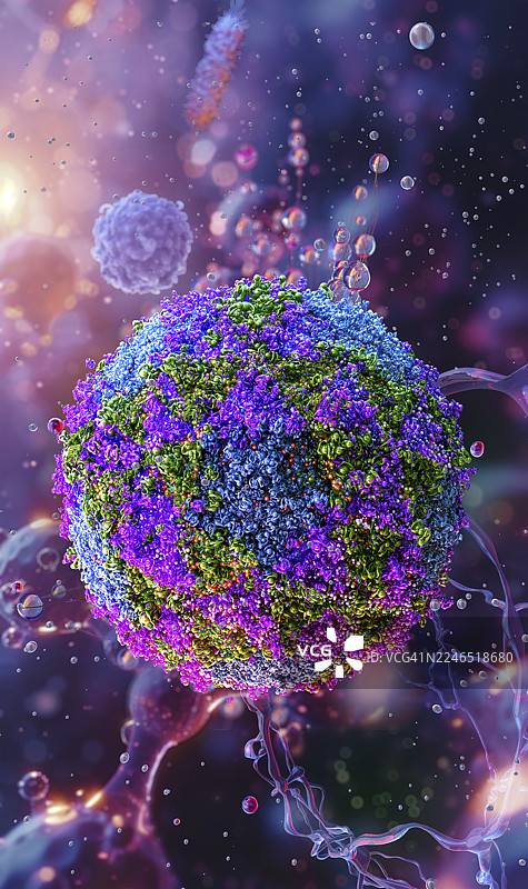 脊髓灰质炎病毒，插画图片素材