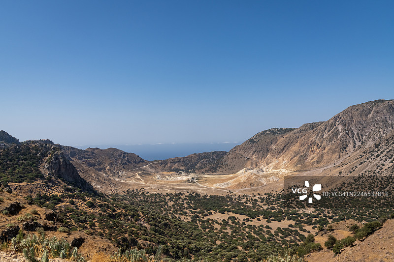 希腊尼西罗斯岛火山的山谷图片素材
