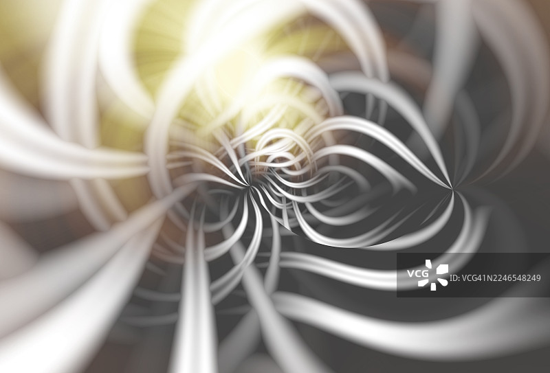 抽象背景，交织的椭圆形光带，具有无限隧道效果。图片素材