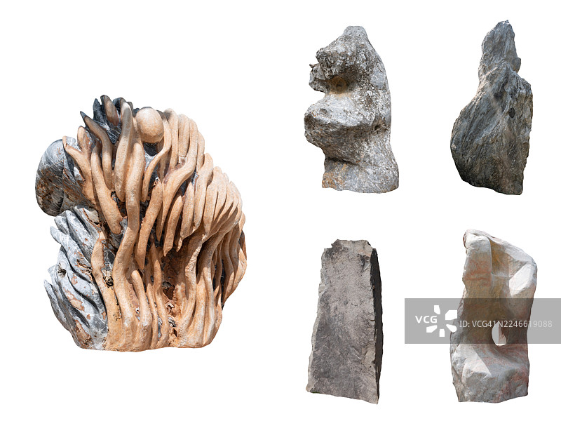 五块不同形状的石头图片素材