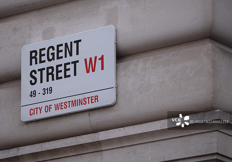 摄政街建筑侧面的名称标志图片素材