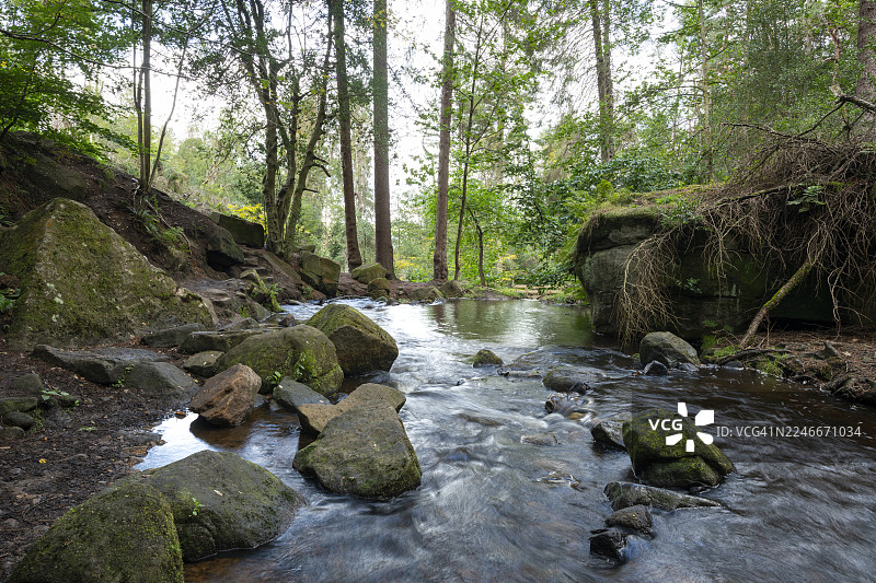 怀明溪，里夫林山谷，谢菲尔德，英格兰图片素材