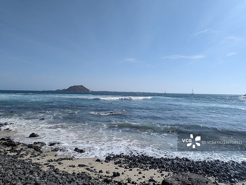 狼岛。富埃特文图拉岛。图片素材