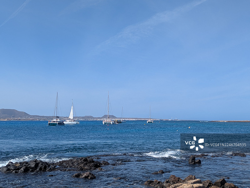 洛沃斯岛海景（狼岛）富埃特文图拉岛。加那利群岛图片素材