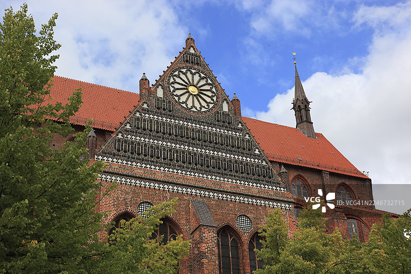圣尼古拉教堂，北德砖砌哥特式建筑的重要代表，德国梅克伦堡-前波美拉尼亚州西北梅克伦堡区维斯马市联合国教科文组织世界遗产。图片素材