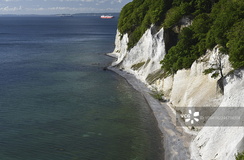 德国梅克伦堡-前波美拉尼亚州吕根岛上的白垩悬崖和白垩海岸，贾斯蒙德国家公园图片素材