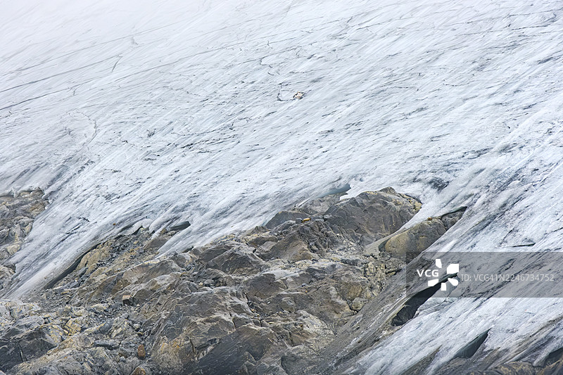 雷滕巴赫冰川（Rettenbach Ferner）的冰川边缘，位于奥地利蒂罗尔州厄茨谷地索尔登上方图片素材