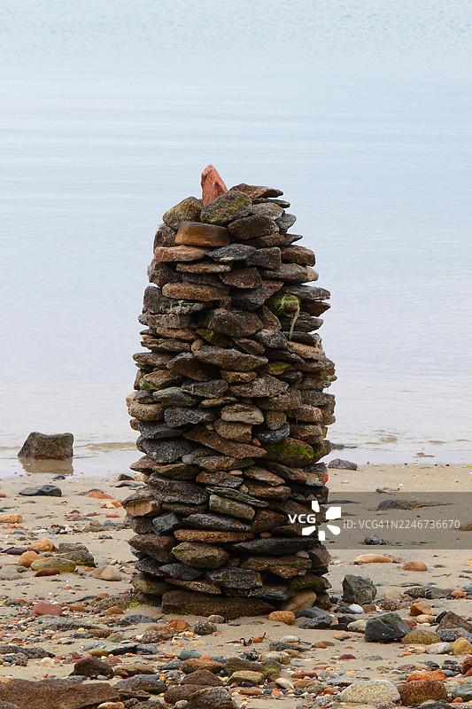 海边的石头堆图片素材