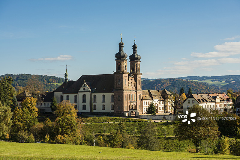 巴洛克风格的修道院教堂，圣彼得教堂，黑森林南部，黑森林，巴登-符腾堡州，德国图片素材