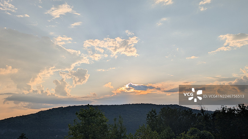 日落时分，马里恩县，美国，美国山景图片素材