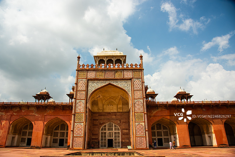 印度北方邦阿格拉西坎德拉的阿克巴大帝陵墓图片素材