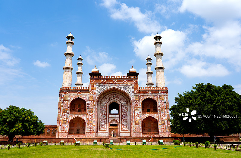 印度北方邦阿格拉西坎德拉的阿克巴大帝陵墓图片素材