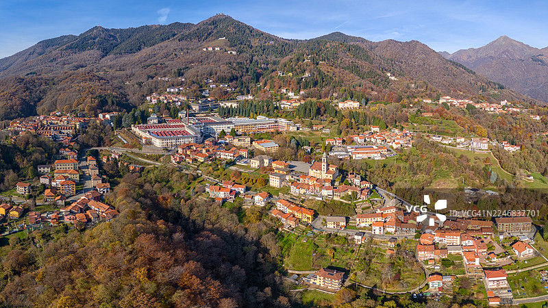 意大利皮埃蒙特大区特里韦罗的航拍图图片素材