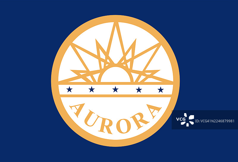 科罗拉多州奥罗拉市旗帜图片素材