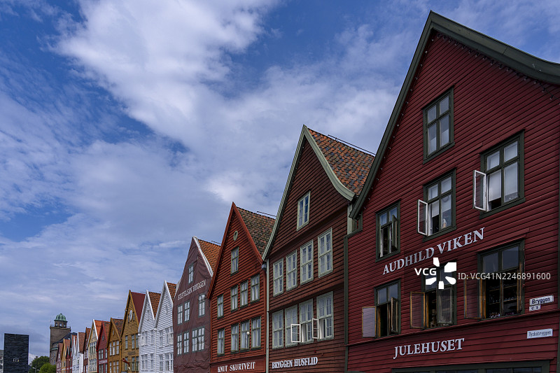 挪威卑尔根标志性的布吕根图片素材