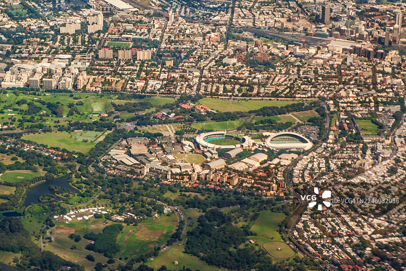 悉尼板球场和悉尼足球场所在的摩尔公园图片素材