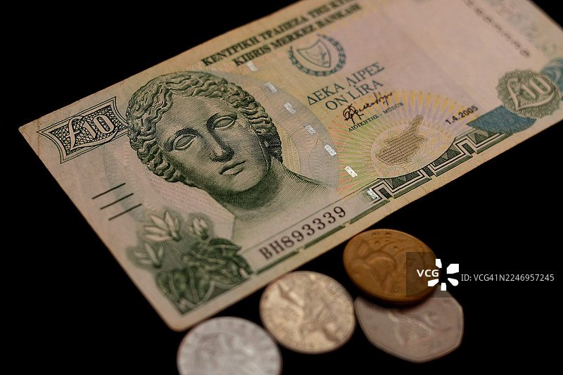欧元之前的塞浦路斯货币；十英镑图片素材