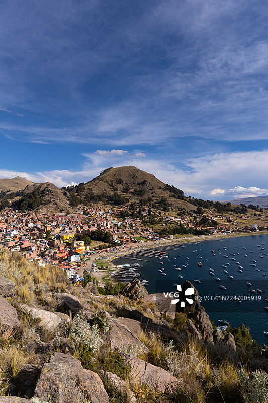 玻利维亚的的喀喀湖科帕卡巴纳图片素材