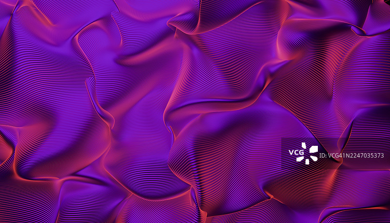 抽象的紫色粉色波浪纹理织物表面图片素材