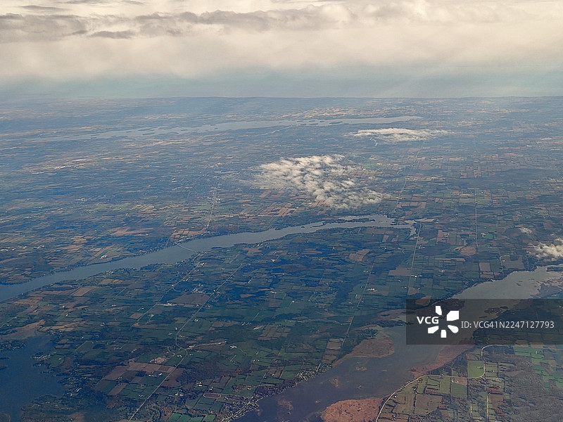 苏斯奎汉纳河的美丽航拍/美国/飞机视角图片素材