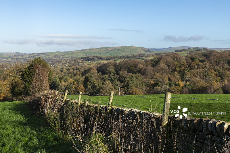 英格兰德比郡韦利桥周边乡村的美丽冬日图片素材
